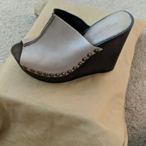 Charles David wooden platform heels